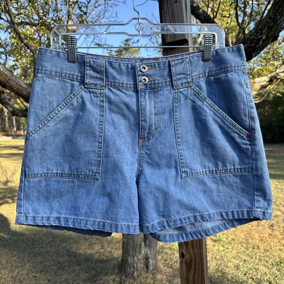 Vintage Tommy Hilfiger Short Women 10 (32" Waist) Denim 100% Cotton Mid-rise 90s - Picture 1 of 11